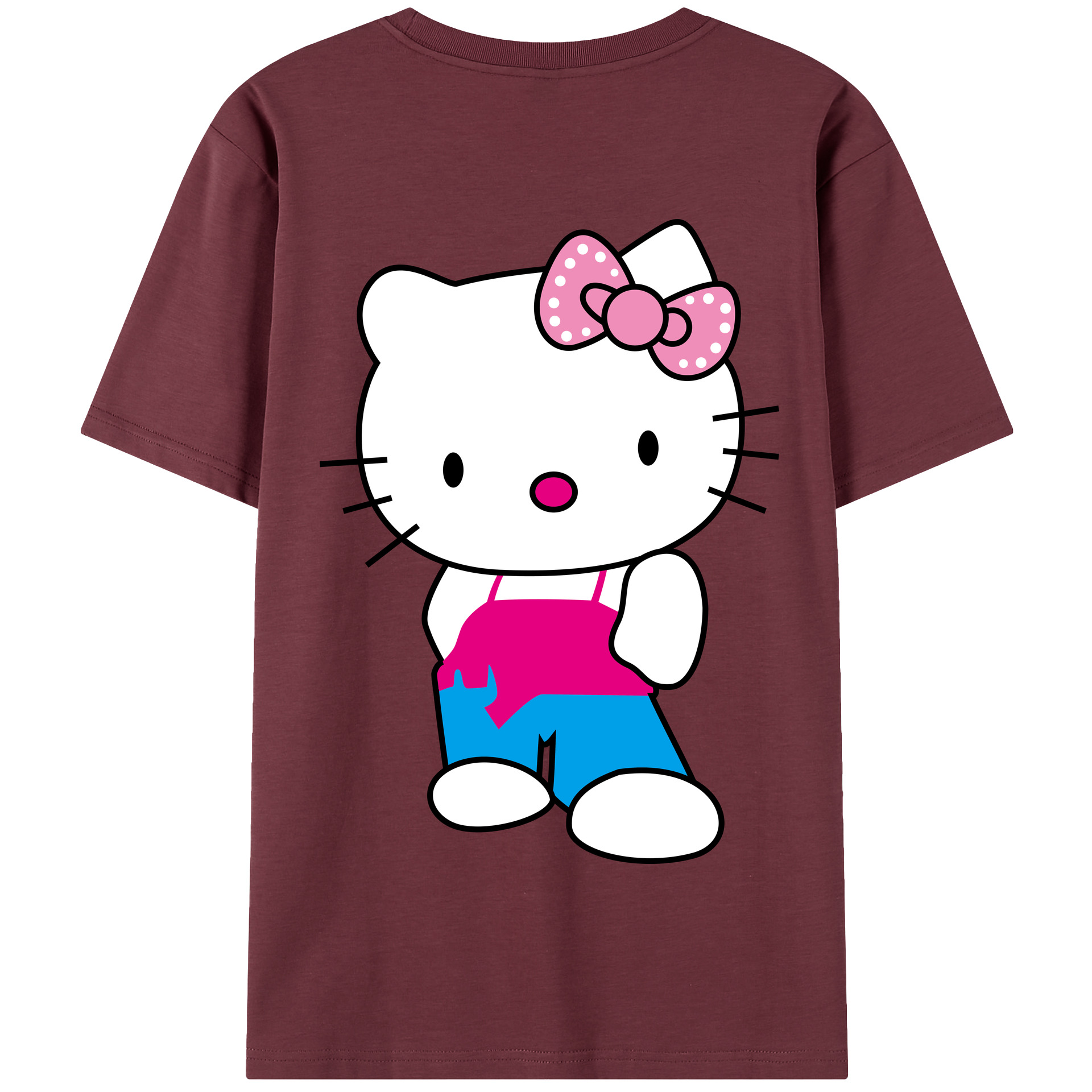 （画像用） Hello Kitty ハローキティ 綿100％半袖Tシャツ（背面プリント）